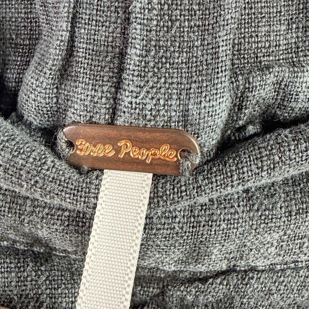 Free People High Road Barrel Pants Womens XS Charcoal Gray Linen Blend Boho